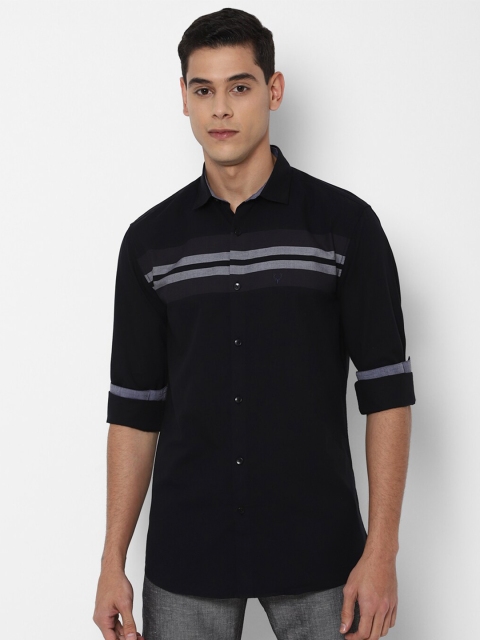 

Allen Solly Men Black Slim Fit Horizontal Stripes Striped Casual Shirt