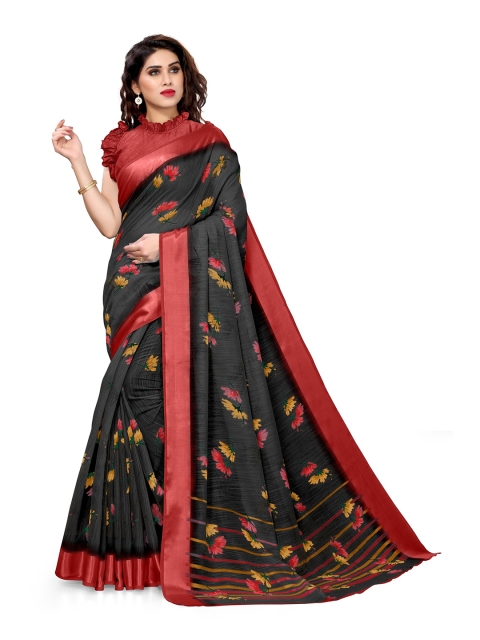 

KALINI Women Black Printed Cotton Saree