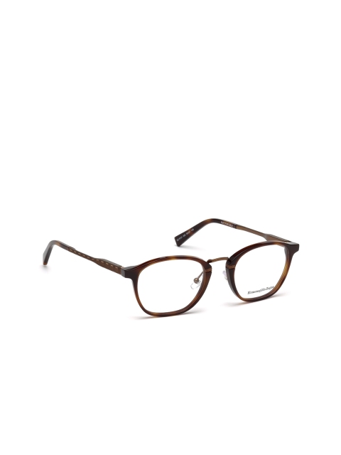 

Ermenegildo Zegna Men Brown Full Rim Oval Frames