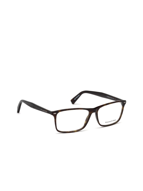 

Ermenegildo Zegna Men Transparent & Black Abstract Full Rim Rectangle Frames