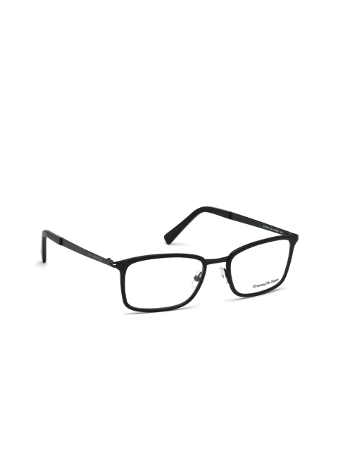 

Ermenegildo Zegna Men Transparent & Black Full Rim Rectangle Frames