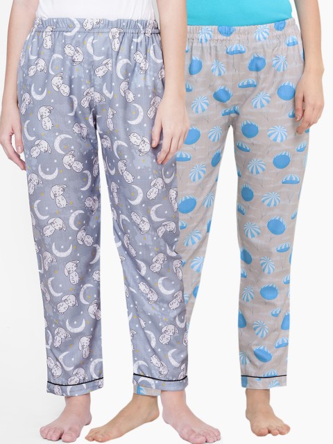 

FashionRack Women Set of 2 Multi Printed Lounge Pants