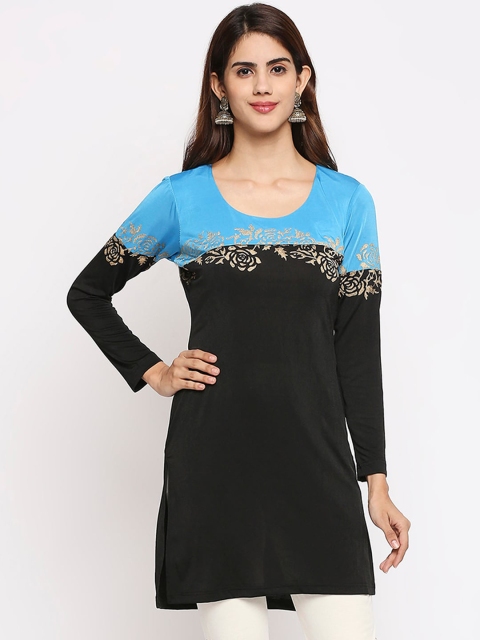 

Ira Soleil Woman Blue Floral Printed Kurta