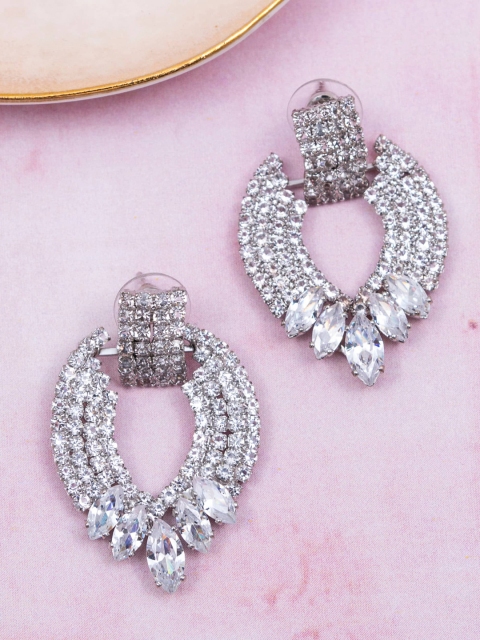 

Jewelz Silver-Toned Contemporary Chandbalis Earrings