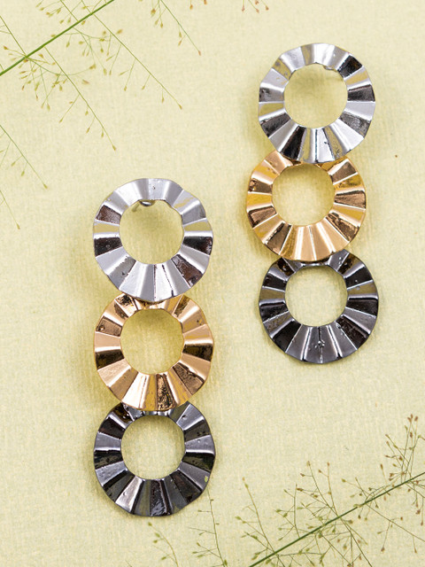 

Jewelz Multicoloured Gold Plated Contemporary Drop Earrings, Multi