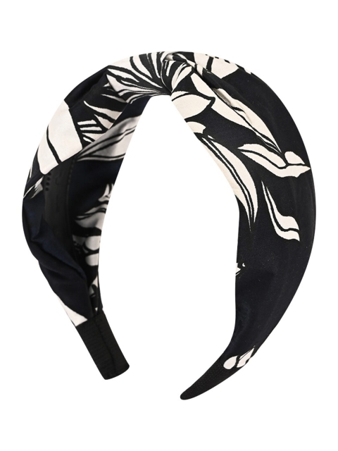 

BuckleUp Women Black & White Floral Printed Hairband