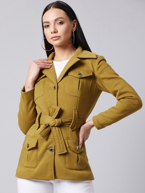 

DOLCE CRUDO Women Green Solid Tailored Jacket