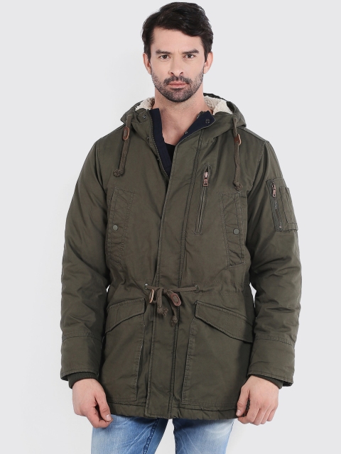 

Celio Olive Green Hooded Jacket