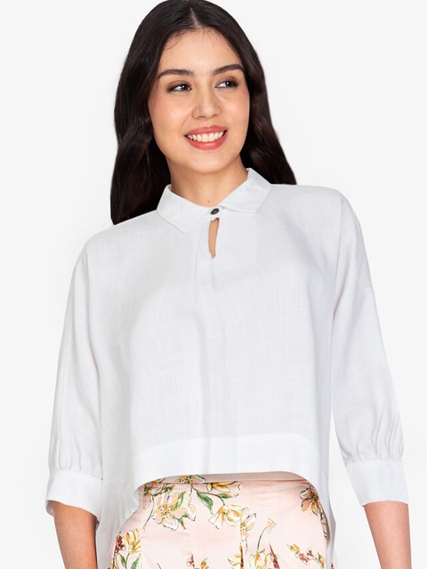 

ORIGIN BY ZALORA White Modal Shirt Collar Tunic