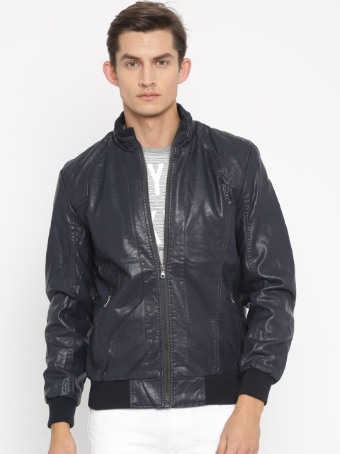 

Four One Oh Navy Biker Jacket, Navy blue