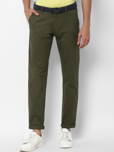 

Allen Solly Men Olive Green Slim Fit Trousers