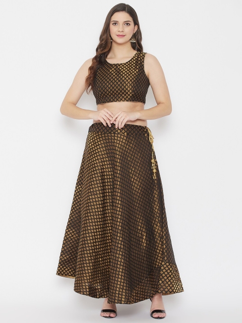 

TULIP 21 Woman Black & Gold-Toned Ready to Wear Lehenga Choli Set