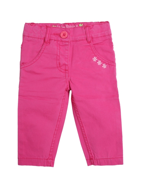 

612 league Girls Pink Slim Fit Trousers