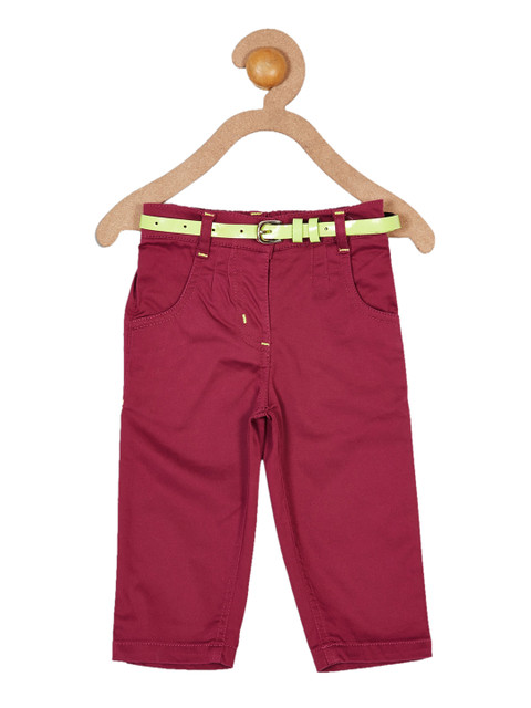 

612 league Girls Brown Slim Fit Trousers
