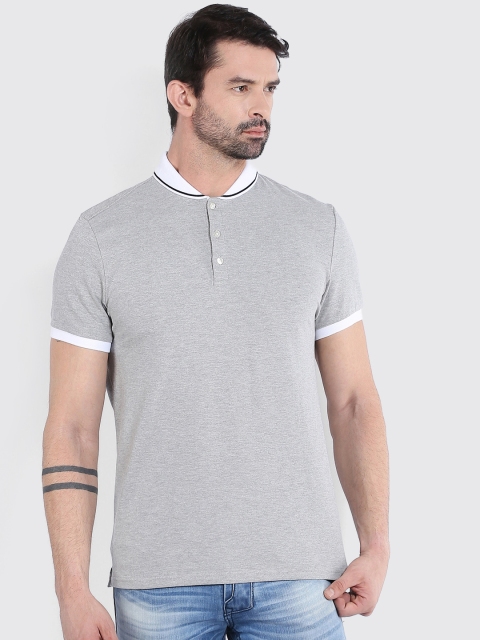 Celio Men Grey Solid Polo T-Shirt available at myntra for Rs.909