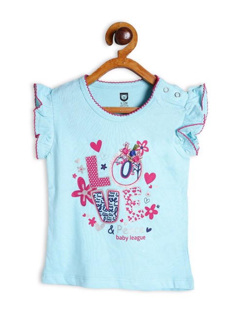 

612 league Blue Floral Printed Top