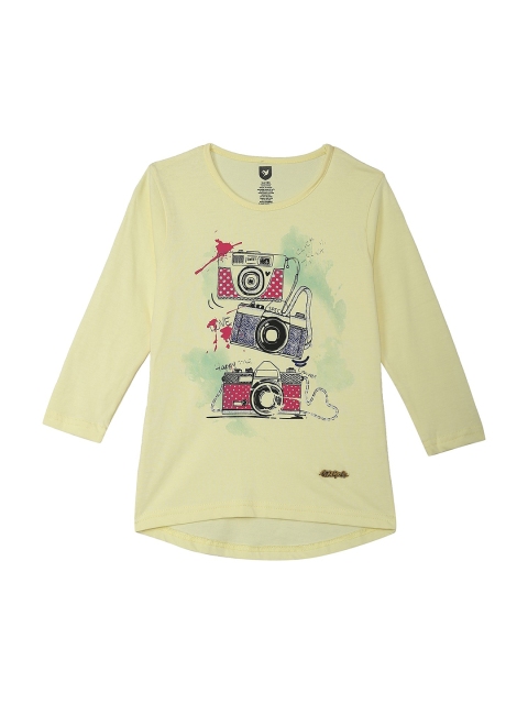 

612 league Yellow Print Top