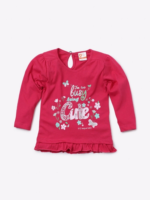 

612 league Coral I'M Too Busy Being Cute Print Top