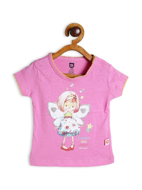 

612 league Pink Daddy'S Little Angel In Dark Print Top