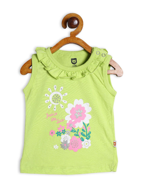 

612 league Green Floral Print Ruffles Top