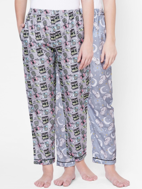 

FashionRack Woman Pack of 2 Grey Conversational Print Lounge Pants