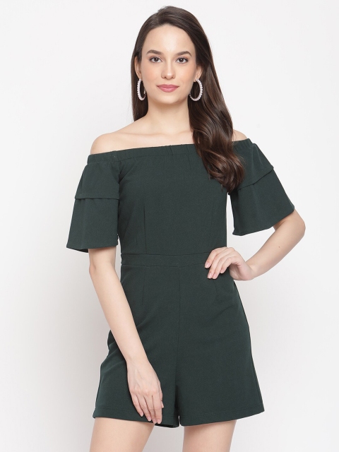 

Zima Leto Women Green Off-Shoulder Jumpsuit