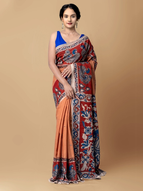 

Unnati Silks Brown Kalamkari Pure Cotton Kota Saree