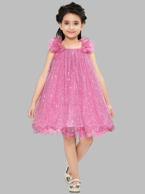 

Pink Chick Pink Net A-Line Party Dress