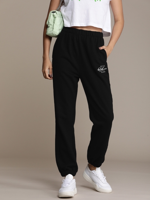

Calvin Klein Jeans Women Black Two Tone Monogram Pure Cotton Joggers