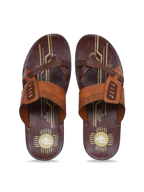 

Ajanta Men Brown Printed Comfort Sandals
