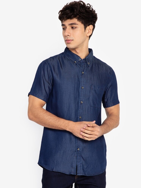 

ORIGIN BY ZALORA Men Blue Solid Casual Shirt