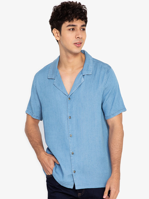 

ORIGIN BY ZALORA Men Blue Lapel Collar Casual Shirt