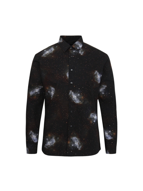

Karl Lagerfeld Men Black Faded Printed Casual Shirt