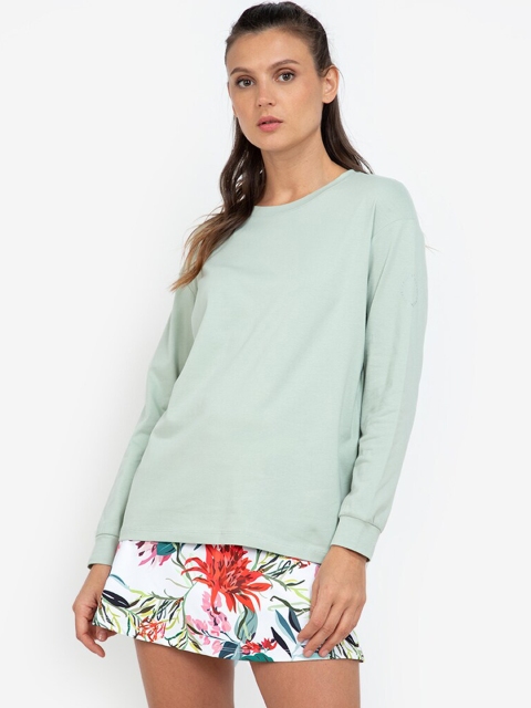 

ZALORA ACTIVE Women Green Oversized Sweatshirt