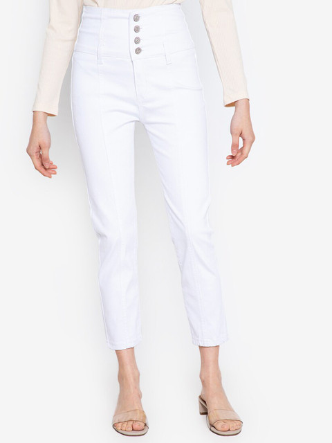 

ZALORA BASICS Women White High-Rise Stretchable Jeans