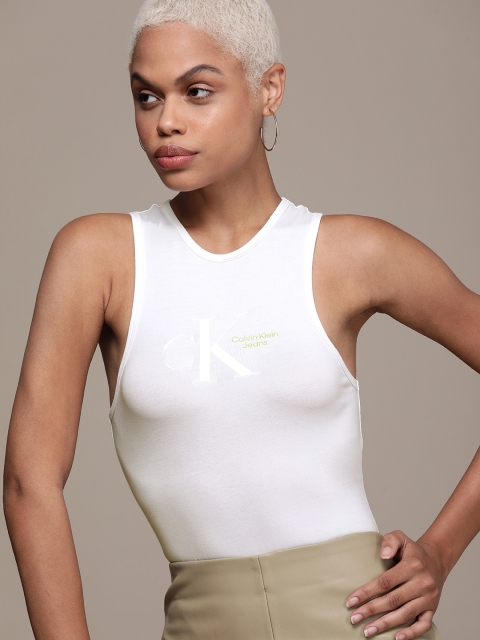 

Calvin Klein Jeans Women White Solid Bodysuit