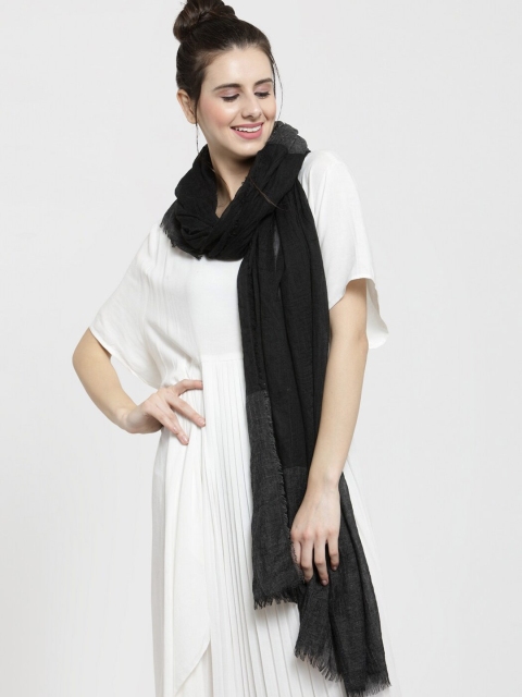 

J Style Women Black & Grey Colourblocked Stole