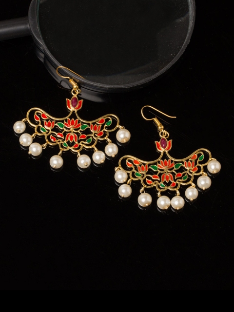 

Studio Voylla Jaipur Gold-Plated Drop Earrings