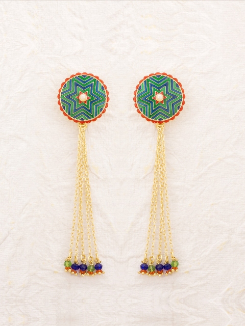 

Studio Voylla Jaipur Gold-Plated Drop Earrings