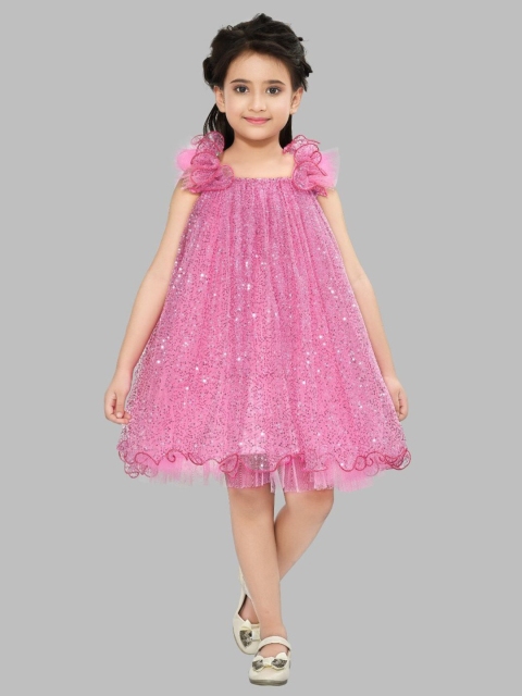 

Pink Chick Pink Net A-Line Dress