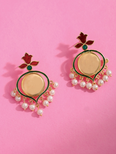 

Studio Voylla Jaipur Gold-Plated Drop Earrings