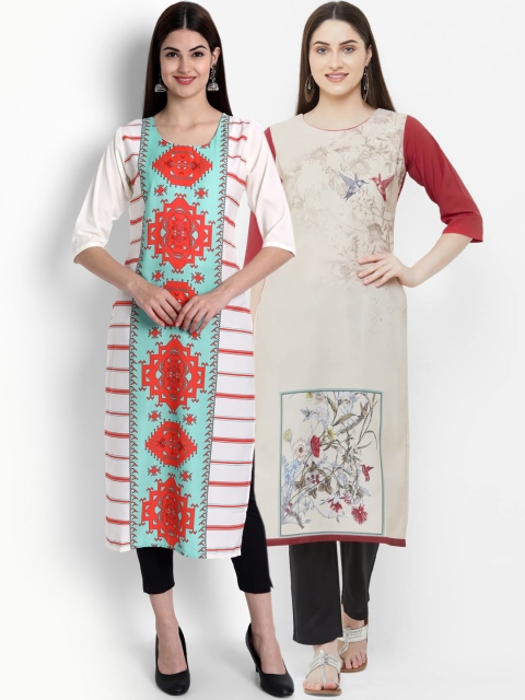 

Ethnic basket Women Pack Of 2 Ethnic Motifs Printed Kurtas, Multi