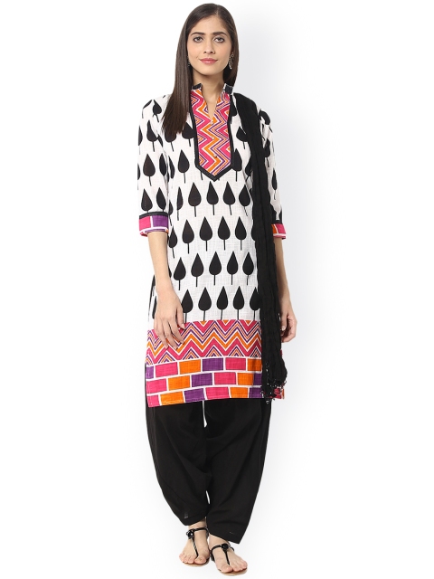 

Jaipur Kurti White & Black Printed Salwar Suit with Dupatta