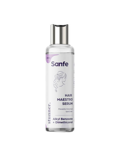 

Sanfe Stunner Dimethiconol Hair Maestro Serum For grey hair & split ends control 100ml, White
