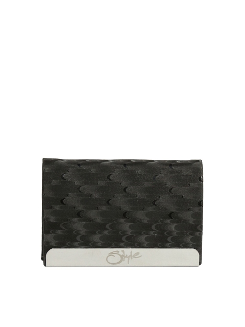 

Style SHOES Unisex Black & Beige Genuine Leather Card Holder