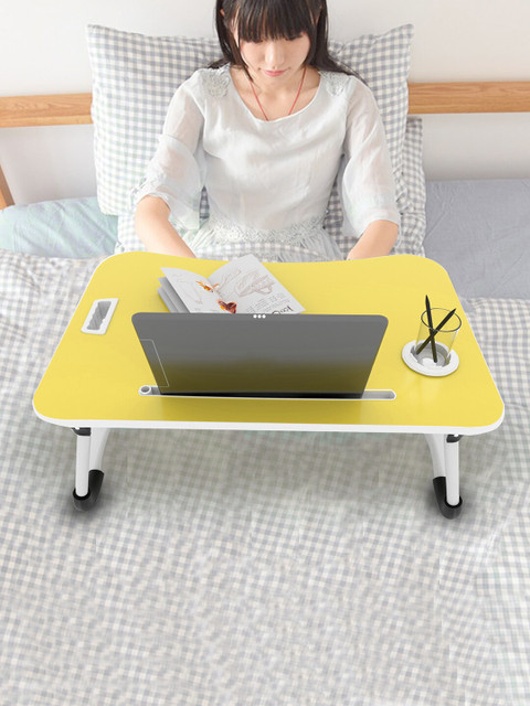 

POKORY Multipurpose Portable Laptop Table with Dock Stand & Non-Slip Foldable Legs, Yellow