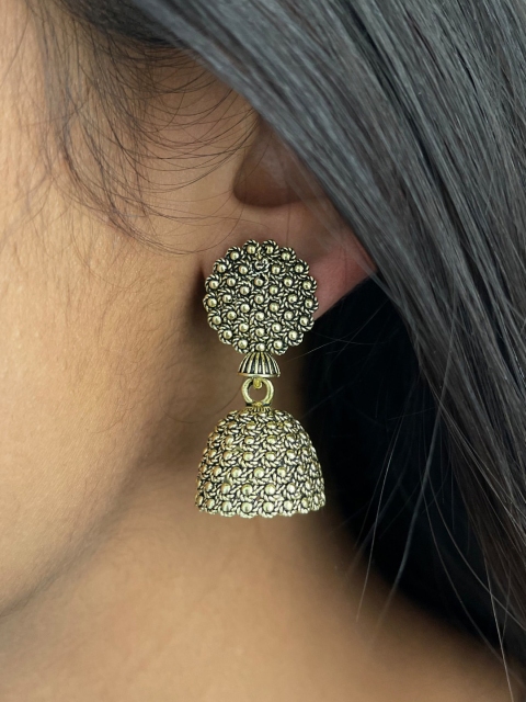 

Ayesha Gold-Toned Dome Shaped Jhumkas Earrings