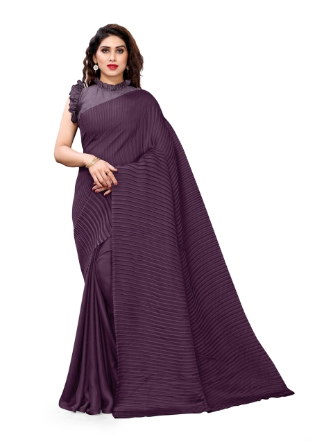 

MIRCHI FASHION Purple Satin Georgette Saree