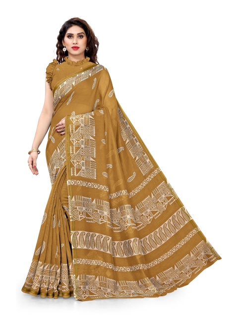 

KALINI Women Mustard Printed Cotton Saree