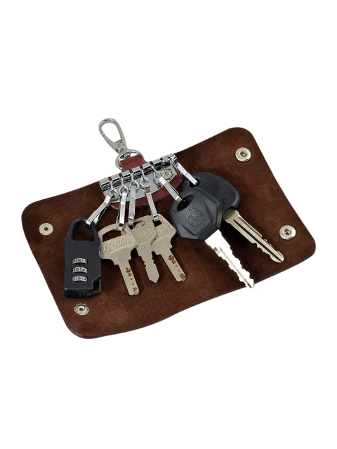 

Instabuyz Brown Solid Leather Keychain